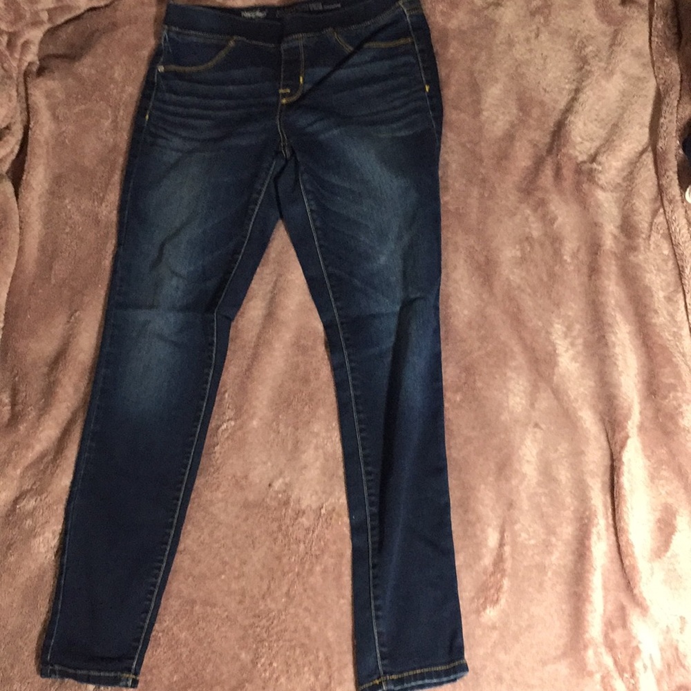 Mid-Rise Denim Leggings